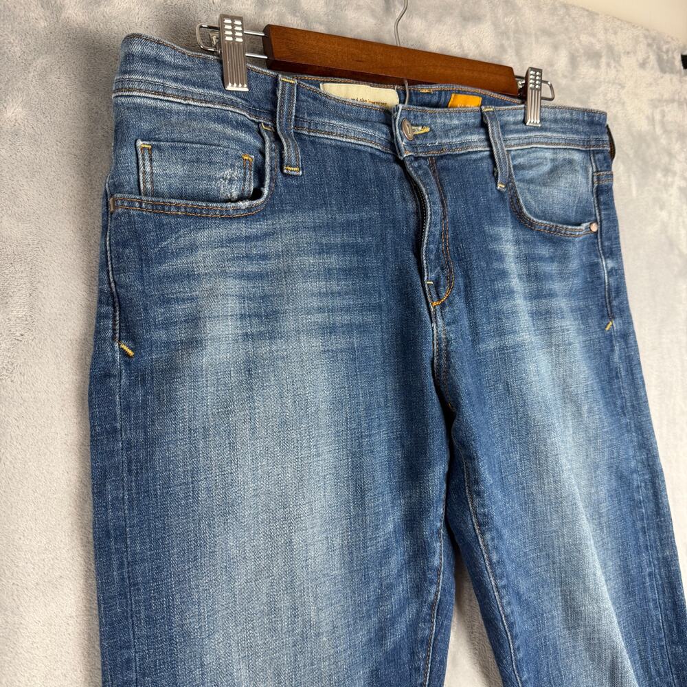 Pilcro Jeans Womens 30 Blue Mid Rise Kick Boot Denim Anthropologie Stretch Ankle